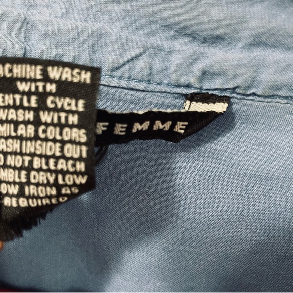 Antilia Femme Womens Short Sleeve Top Ruffle Collar 100% Cotton Size M - Picture 5 of 5